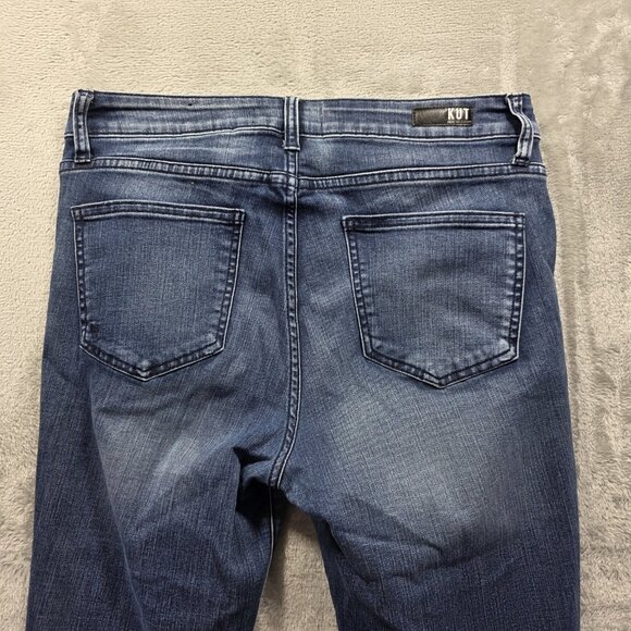 Kut From The Kloth Jeans Womens 8 Blue Distressed Skinny Raw Hem Ankle Stretch - Picture 3 of 10